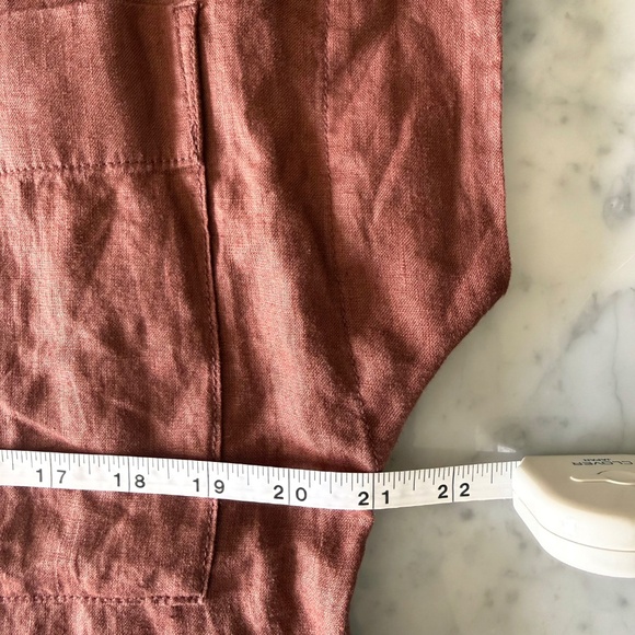 NWT Everlane The Craft Dress in Linen Women’s Large Red Brown Midi Relaxed Fit - Picture 7 of 8